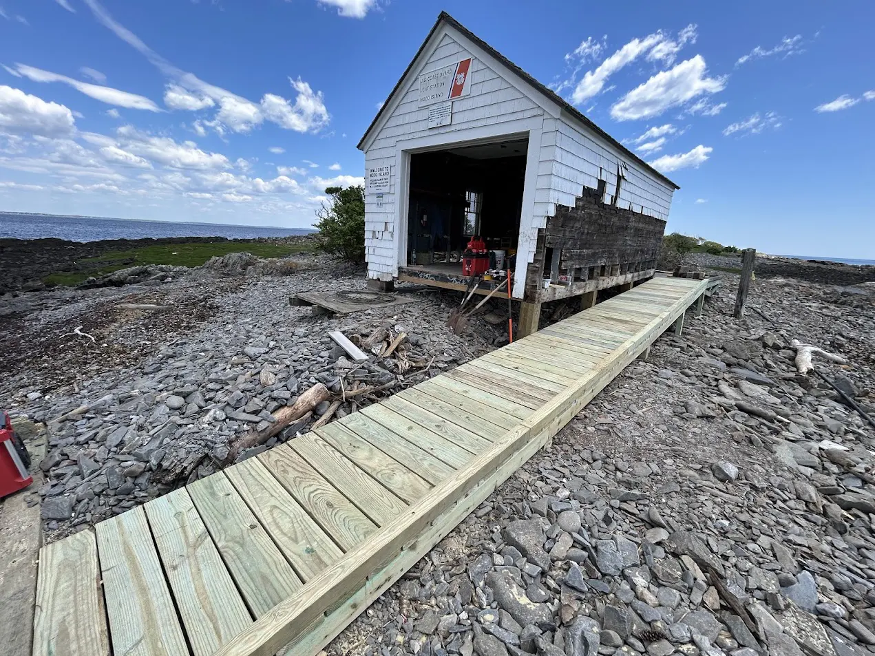 Wooden plank walkway | Alfred Maine Remodeling Contractor
